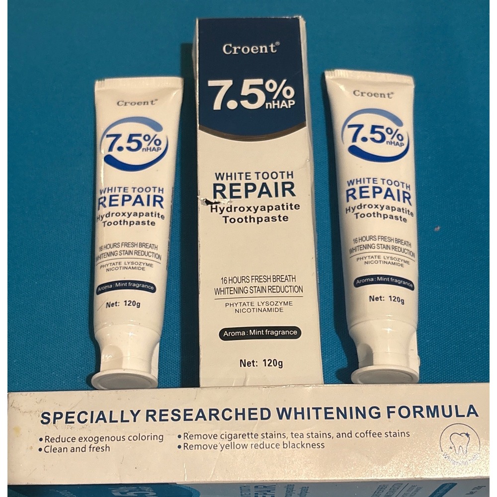NEW Hydroxyapatite Toothpaste 7.5% Enamel Strengthening & Protection, Mint x2 - Picture 9 of 10